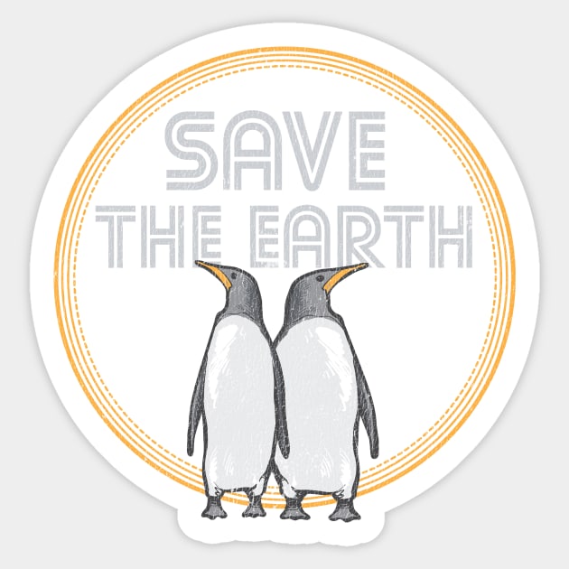 Earth Day Save The Earth Penguin Sticker by mtflyfisher